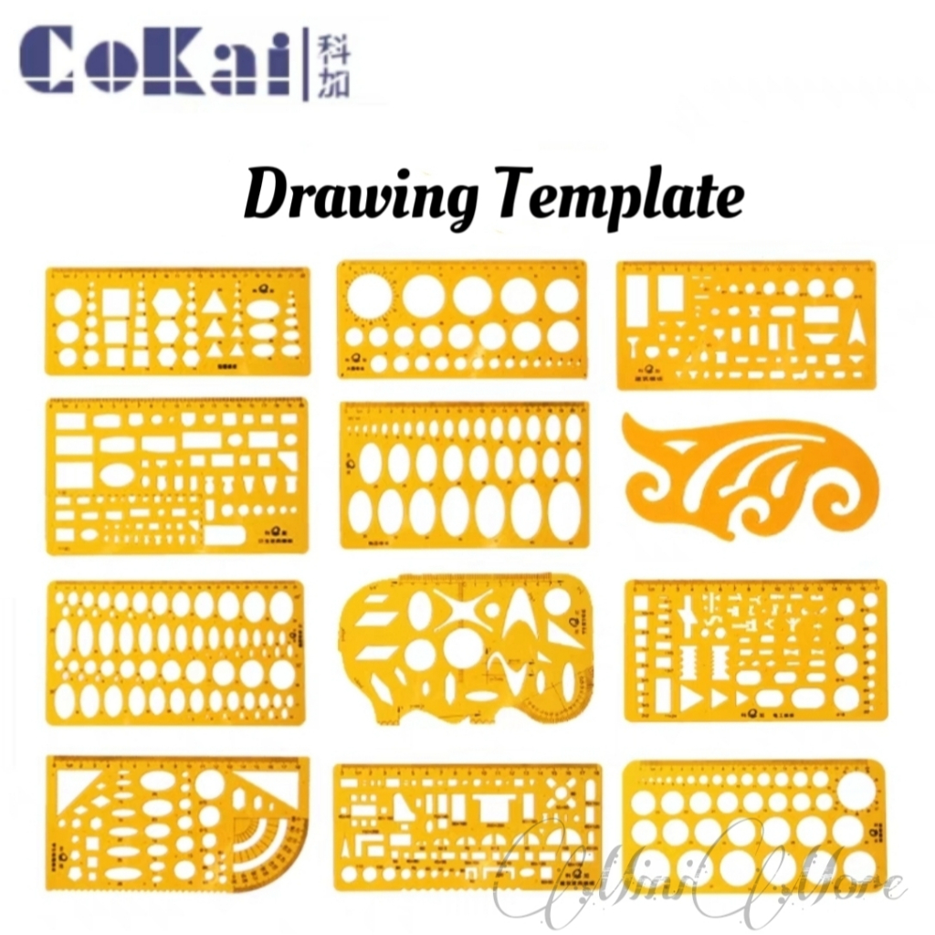 (MiniMore) COKAI Technical Drawing Template Ruler - Architectural ...