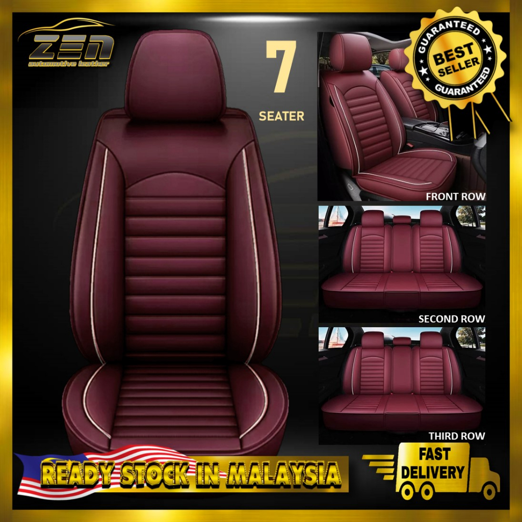 ZEN(7-SEATER)5D SERIES(AVANZA GRANDLIVINA RUSH BRV VELOZ XPANDER ARUZ ERTIGA)PU PREMIUM LEATHER Universal Car Seat Cover