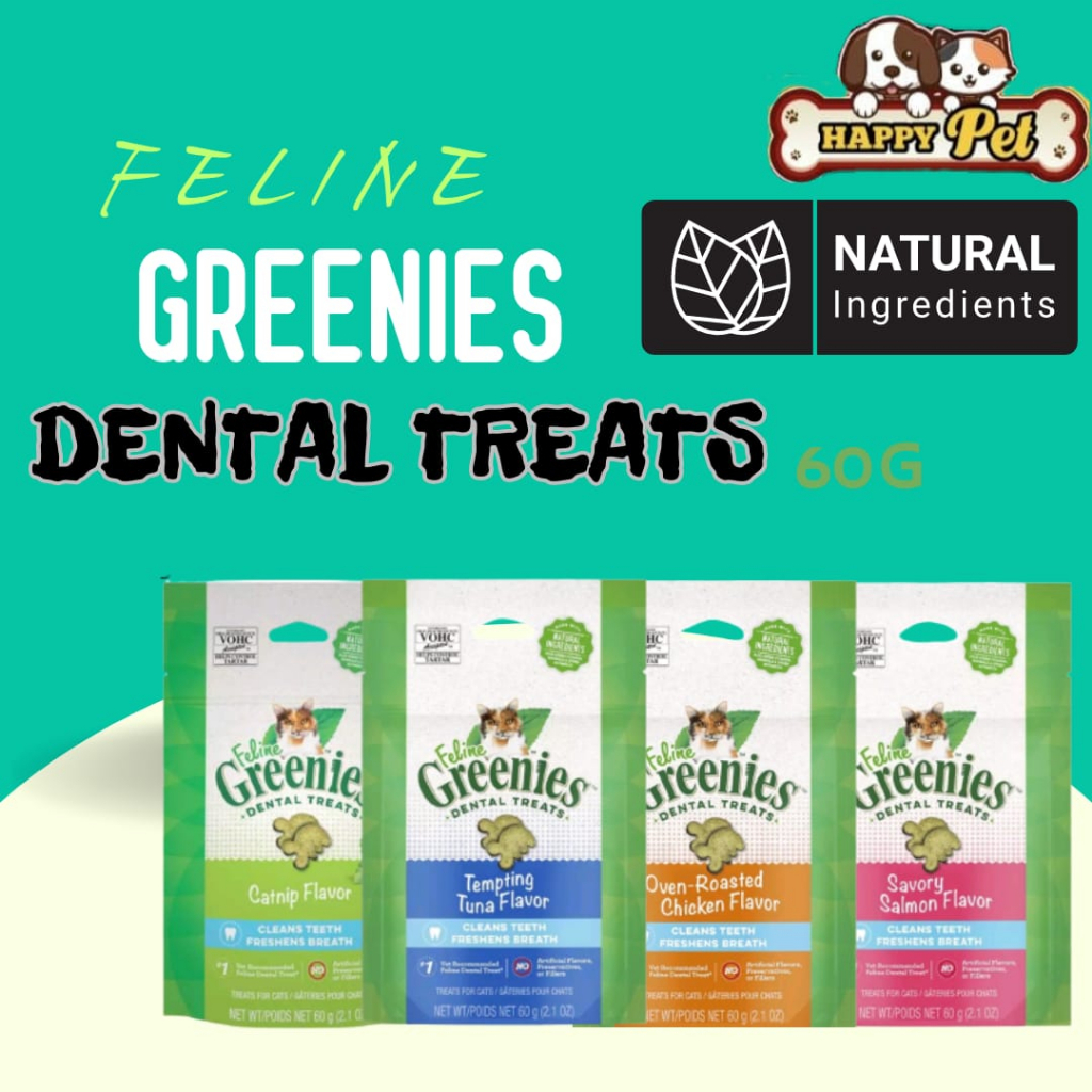 READY STOCK Greenies Feline 60g Cat Dental Treat ( Catnip / Chicken