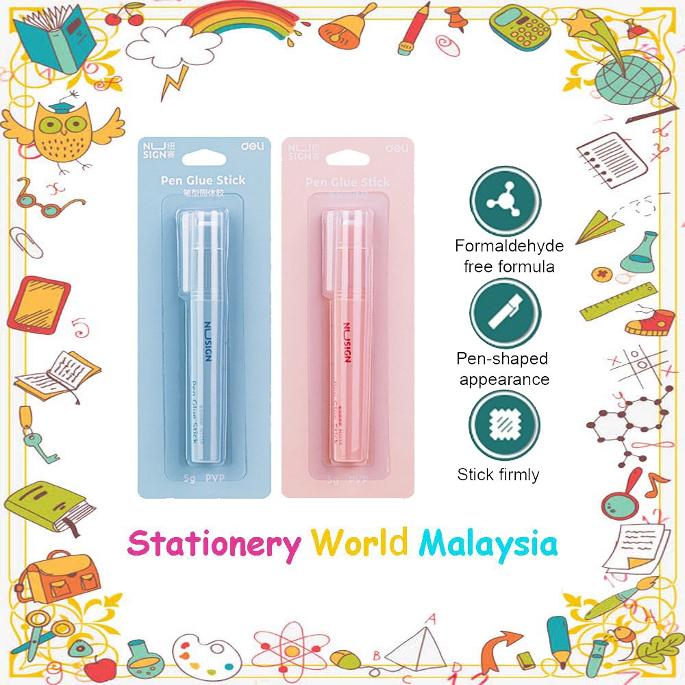 SWM Deli Pen Glue Stick Nusign Series 5g Blue & Pink Stick Mini