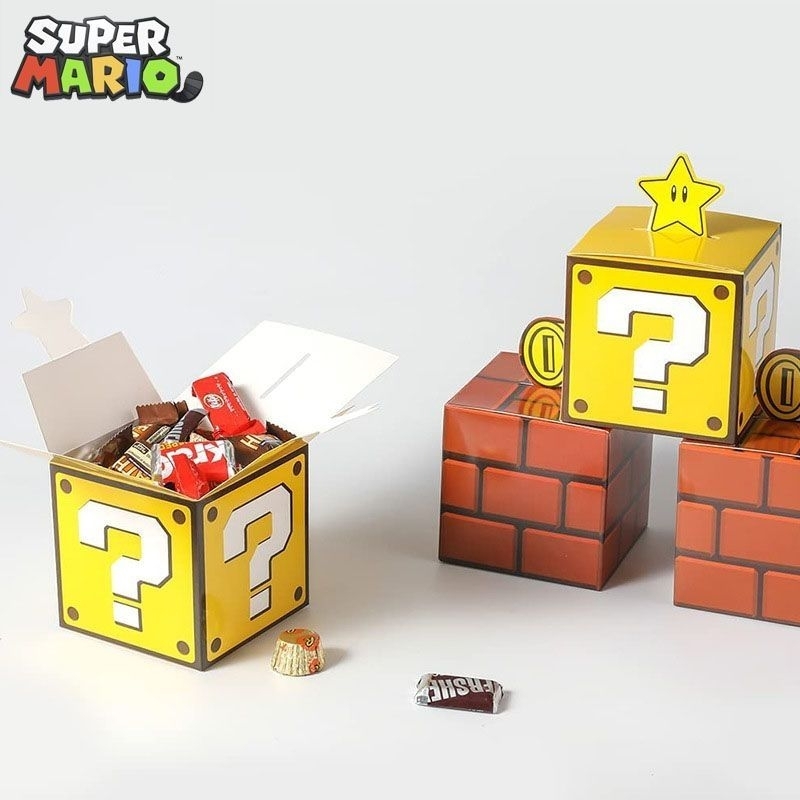 Super Mario Blind Gift Box candy carton karton gula Hadiah Tote Paper ...