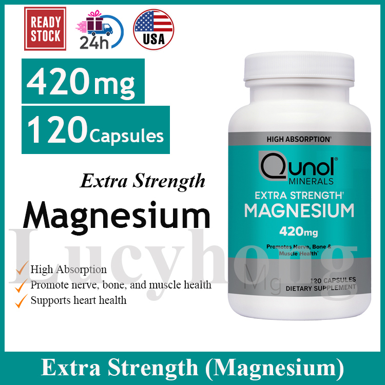 Qunol Minerals Extra Strength Magnesium 420mg 120 capsules (promotes
