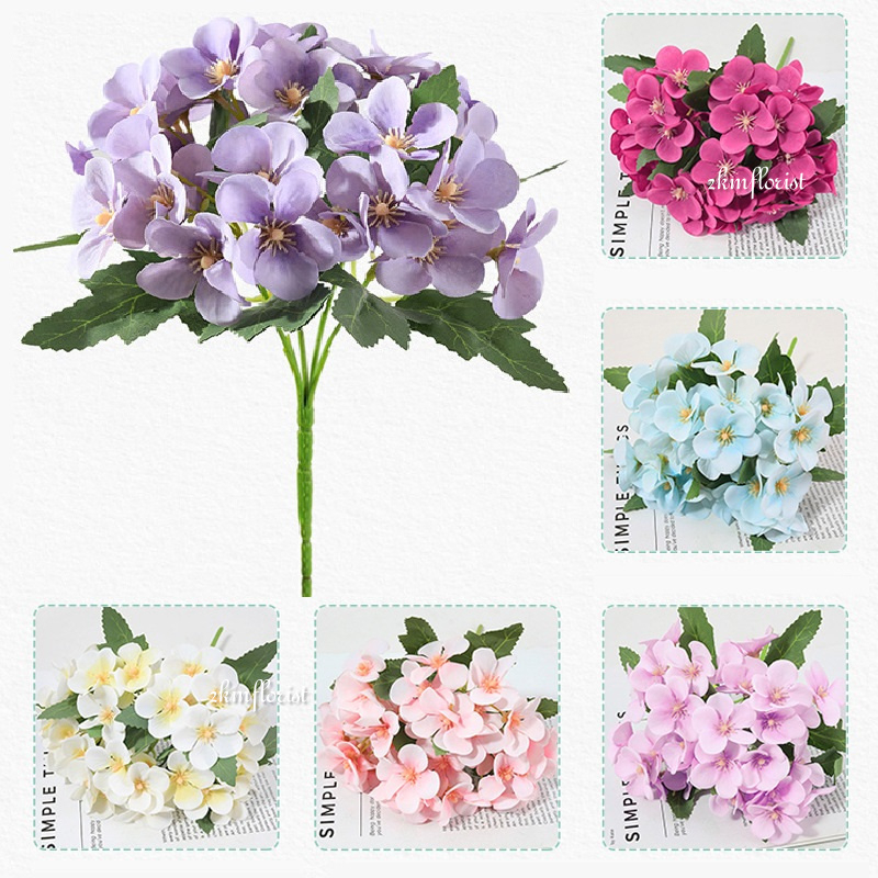 Begonia Bouquet Di 400 Margherite In Filtro Per Pipa - Colore Blu, Fiori Finti Per Decorazioni E Artigianato - 3