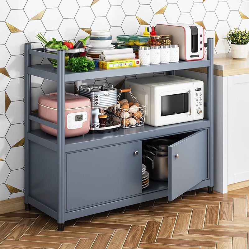 MULTI-PURPOSE KITCHEN RACK WITH FENCE AND DOOR-CLOSE DESIGN | Shopee ...