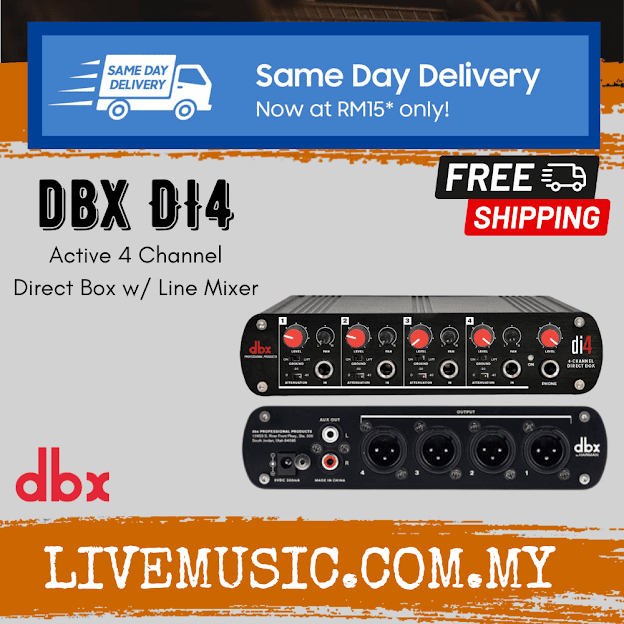 Dbx By Harman DI4 Active 4 Channel Direct Box with Line Mixer ( DbxDi4