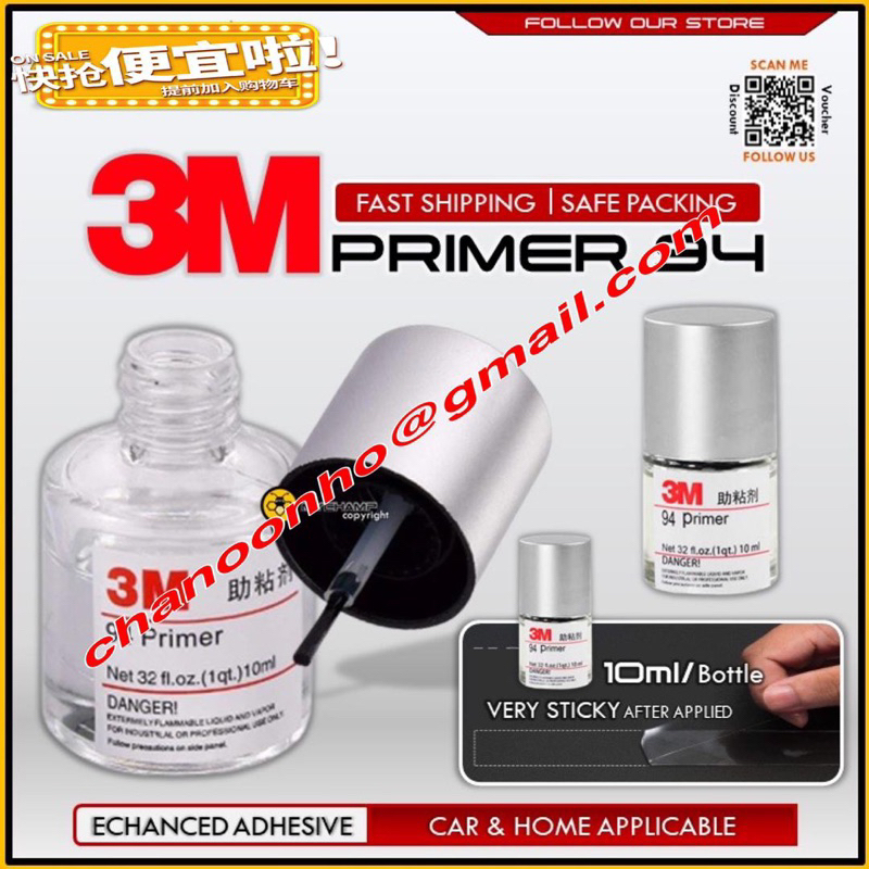 Genuine Double Side Tape Promoter 94 Primer Applicator 10ml Adhesive