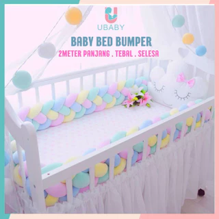 Soft Plush Baby Bed Bumper 1m Knot Weaving Protector For Crib