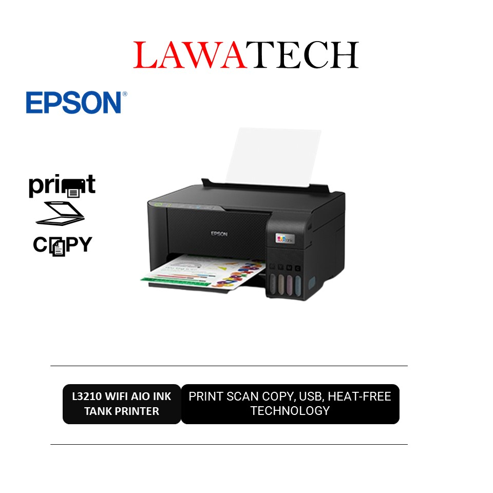 EPSON L3250/L3210 COLOR MULTI INKJET PRINTER WITH WIFI(PRINT,SCAN,COPY