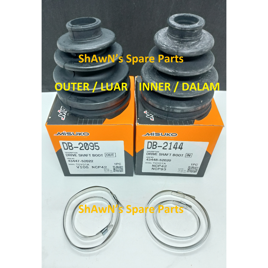 MISUKO JAPAN Drive Shaft Boot Cover Toyota Vios NCP42 20022007 ( INNER