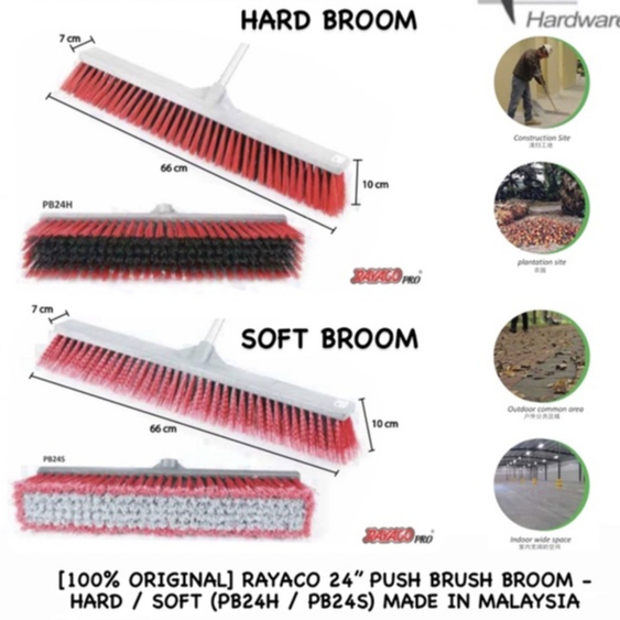 Rayaco Heavy Duty Industrial Push Broom Head Only Penyapu Kilang Besar