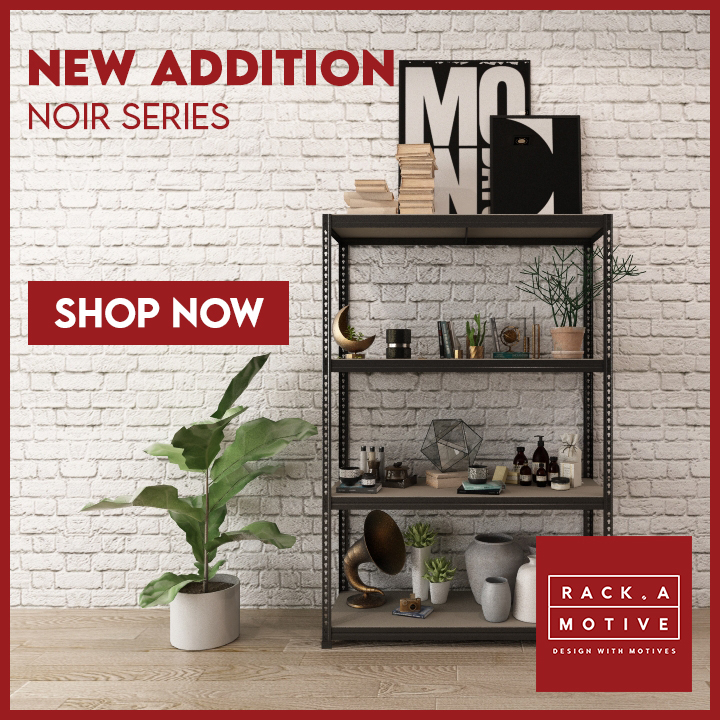Rack A Motive BOLTLESS RACK TEXTURE BLACK 4 Level Boltless Rack Storage ...