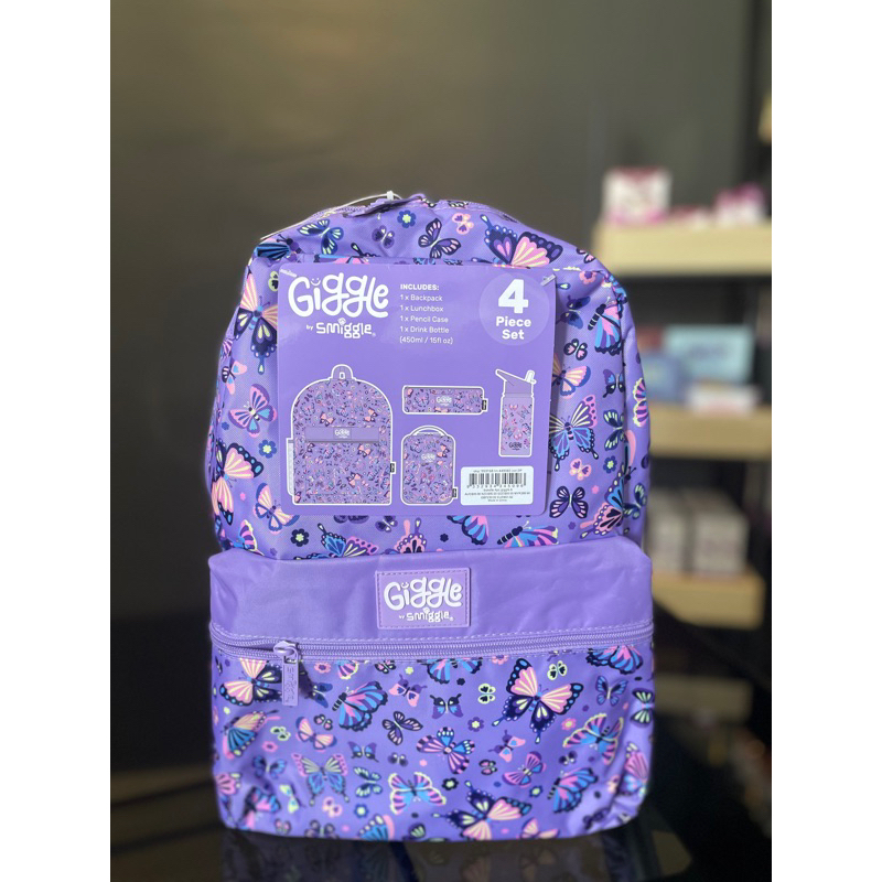 SMIGGLE BACKPACK GIGGLE 4 SET ORIGINAL UK BEG SEKOLAH SMIGGLE MURAH ORI FROM UK SET 4IN 1