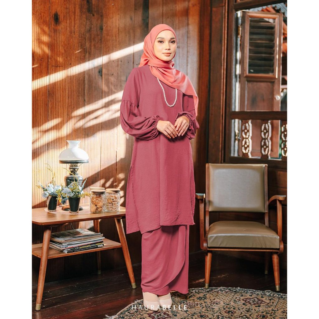 Readystock Mawar Kurung Haurabelle Baju Raya Haji Baju Kurung Ironless ...