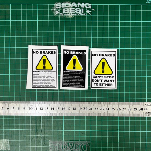 No brake warning sticker decals for fixed gear | Shopee Malaysia