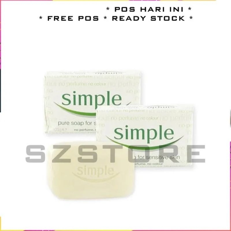 Simple Pure Soap for Sensitive Skin No Perfume No Colour Sabun Asli