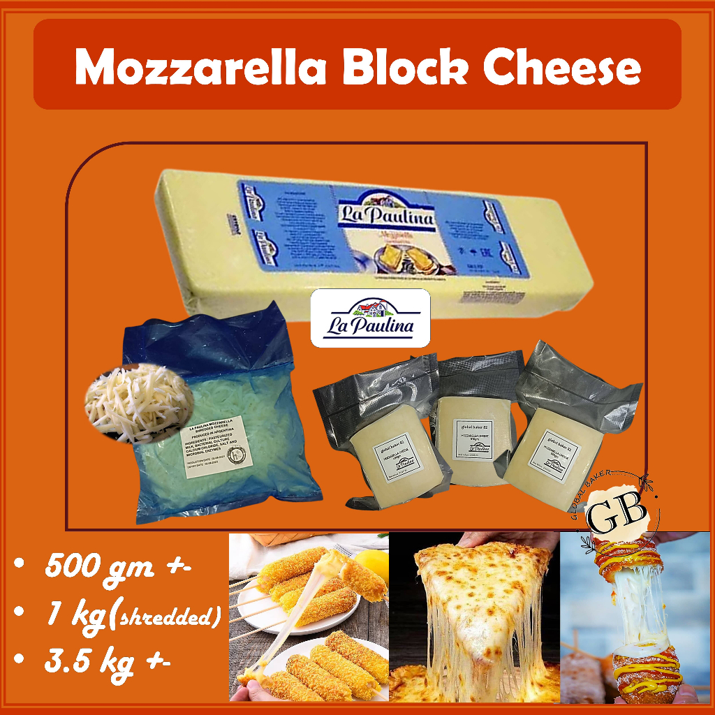 MOZZARELLA CHEESE BLOCK (ARGENTINA) WEST MALAYSIA ONLY 3.5GM 500GM