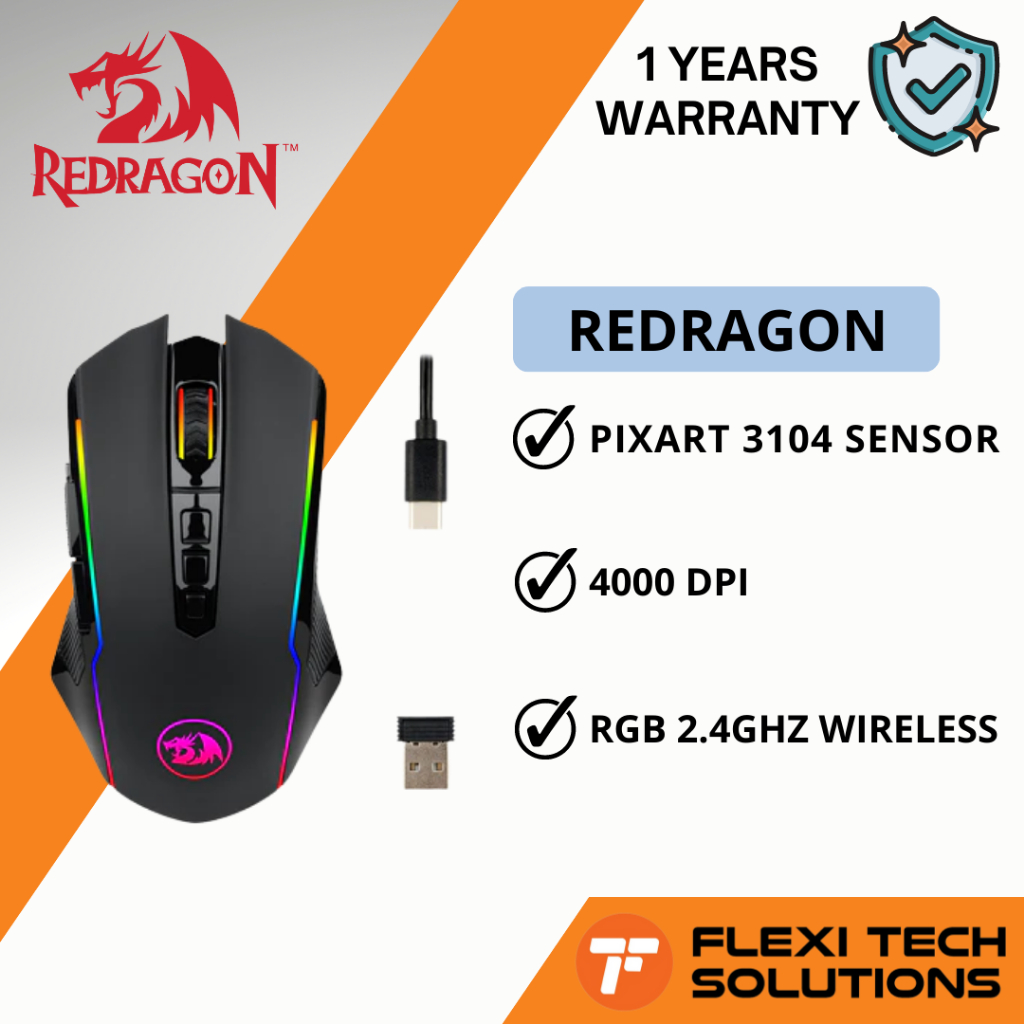 Flexi Tech REDRAGON Ranger M910 GAMING MOUSE 4000 DPI Wired and ...