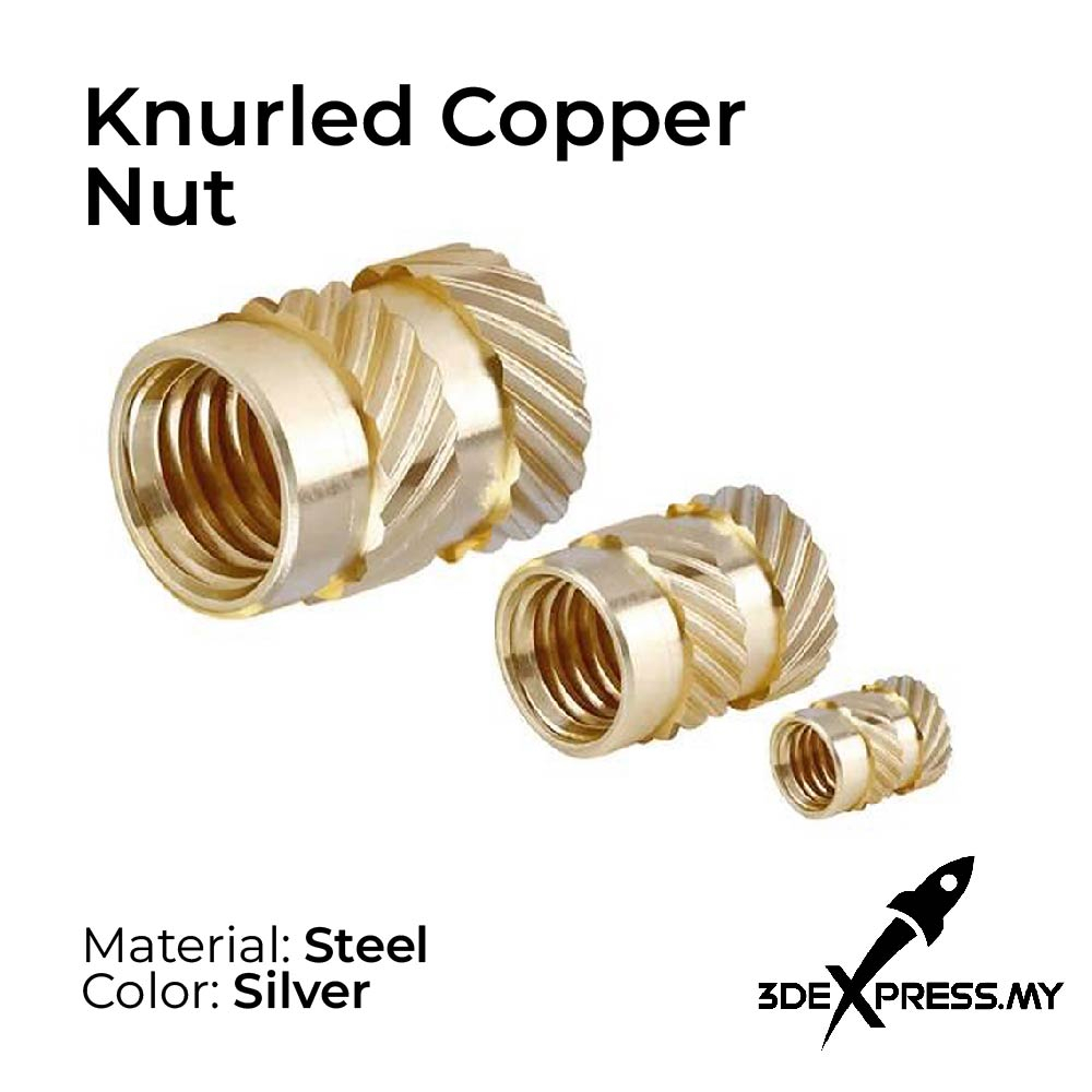 1PCS - Nut M3 M4 M5 Thread Knurled Hot Melt Brass Threaded Heat Set Heat Resistant Insert Embedment Nuts