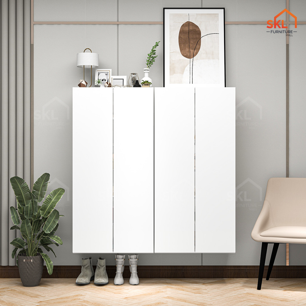 4FT 4 DOORS WALL SHOE With 6Tiers Shoes Rack