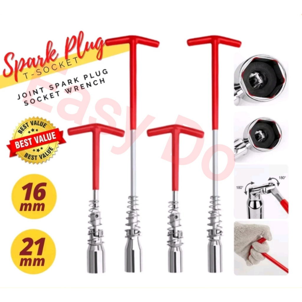 TBar Spark Plug Removal Tool Universal Handle Spark Plug Spanar with
