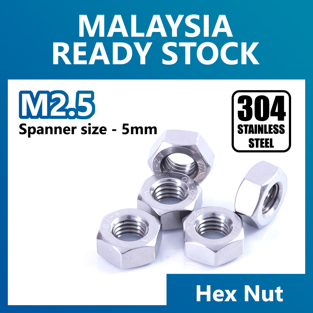 Micro Dadi Esagonali In Acciaio Inox 304 - Misure M1, M1.2, M1.4, M1.6