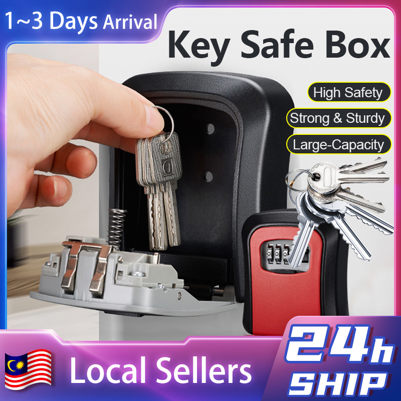 Key Safe Box Wall Mount Numbering Lock Key Storage Lock Box 4 Digits