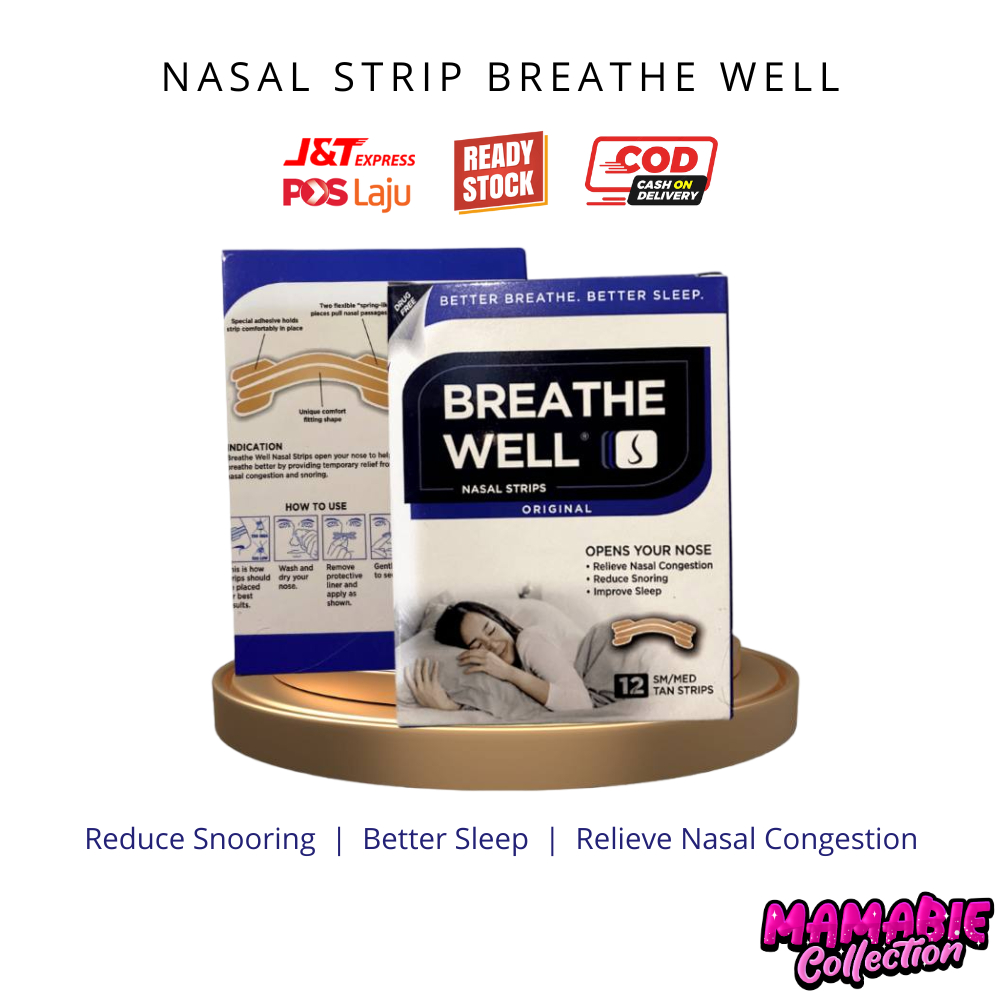 Breathe Well Nasal Strip Sleep Patch Anti Snoring Nose Strips Pelekat