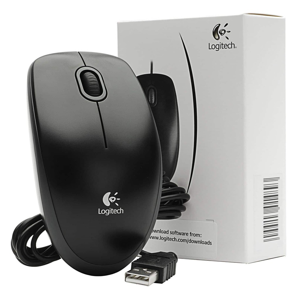 LOGITECH B100 Wired Optical USB Mouse (Black) | Shopee Malaysia