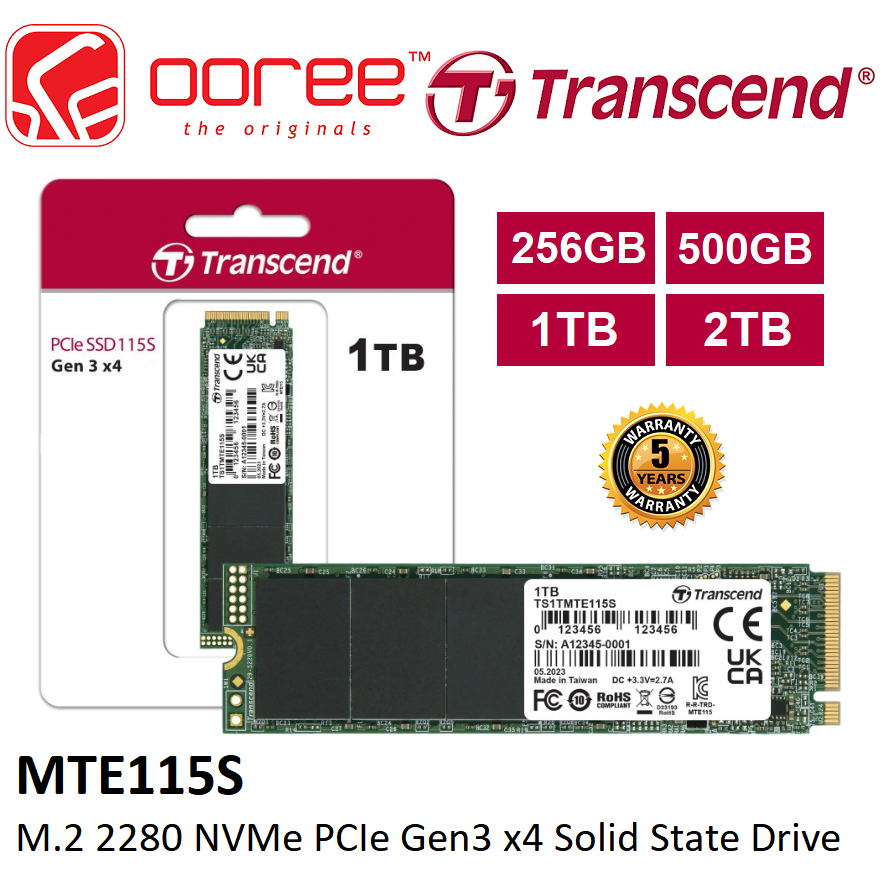 Transcend Mte110s Mte115s M2 2280 Int Ssd Nvme Pci Express Gen 3 X4 Internal Solid State 3386