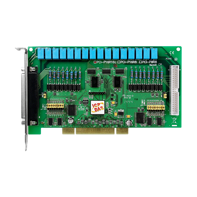 ICPDAS PCI-P16R16U Universal PCI, 16-ch Isolated DI and 16-ch Relay ...