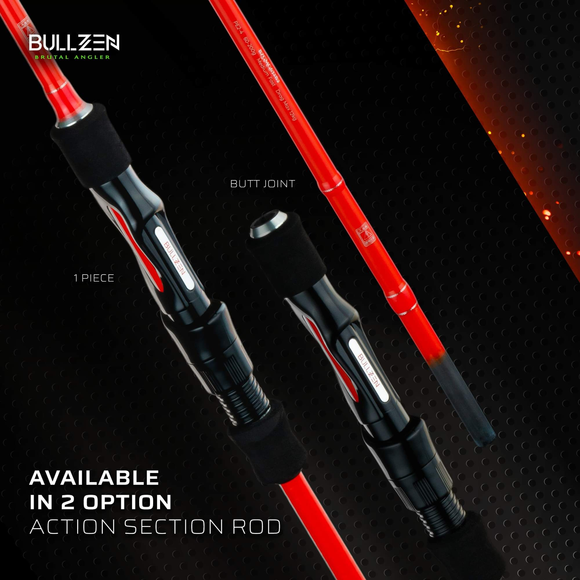BULLZEN GAMER MONSTER SOLID CARBON SPINNING JIGGING ROD | Shopee Malaysia