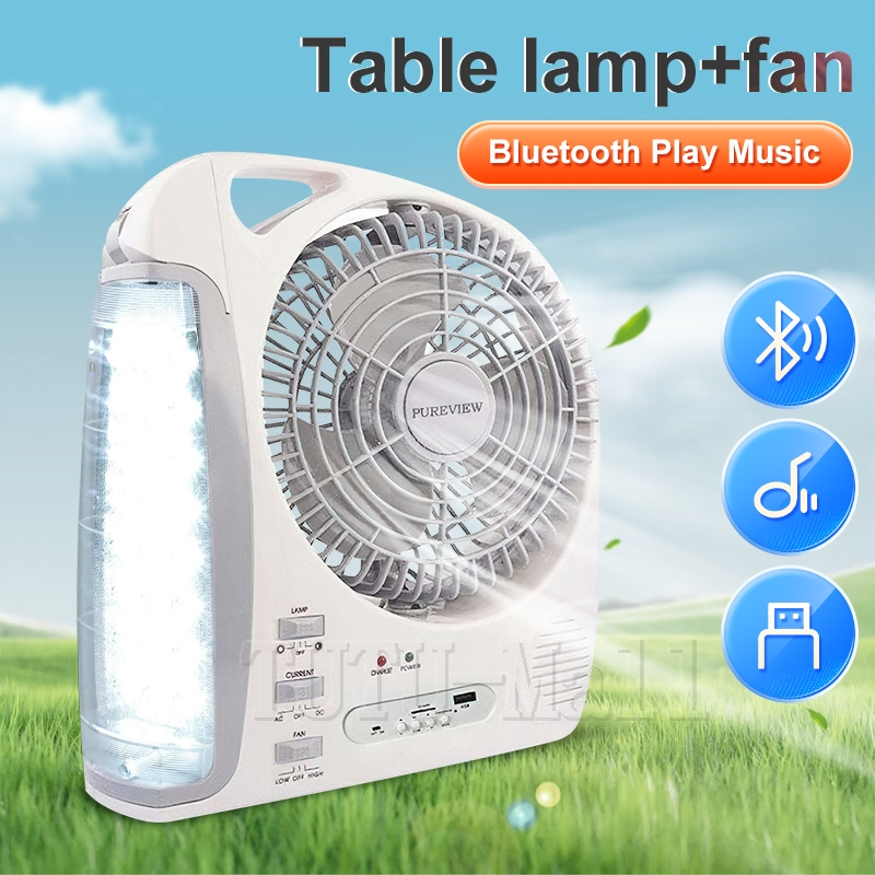 Solar Fan Air Cooler Fan 8In Portable Fan with LED Light USB Kipas Can ...