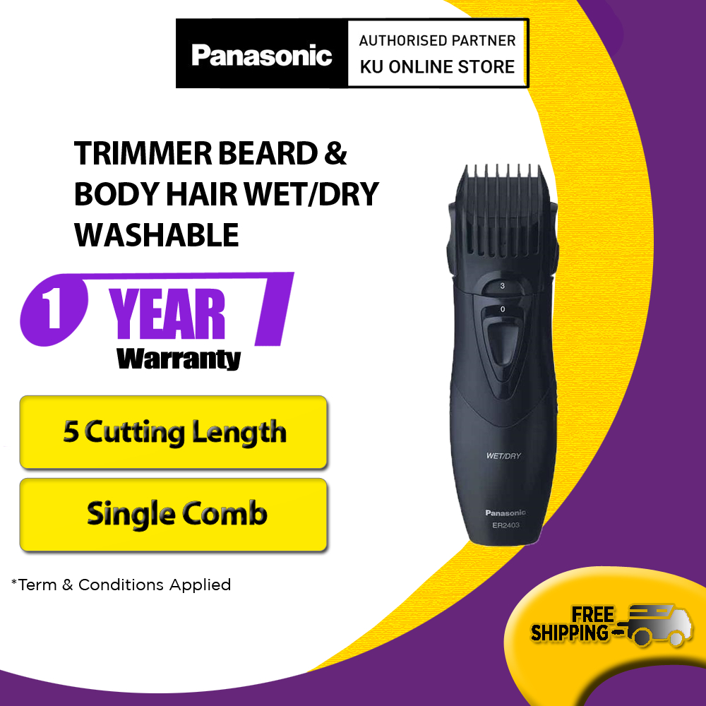 PANASONIC ER2403 TRIMMER BEARD & BODY HAIR WET/DRY WASHABLE ER2403K701