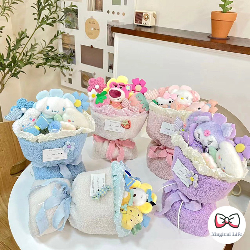 【READY STOCK】Korean Bouquet Cute Melody Kuromi Lotso Hello Kitty Donald ...