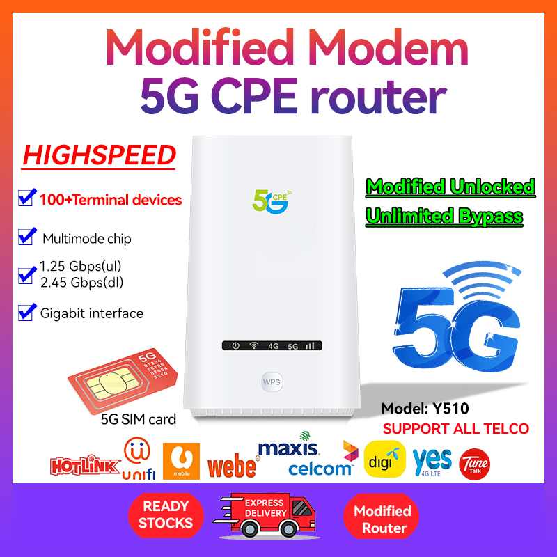 Modem CPE MOD WiFi Unlock AC1200 Y510 Bypass Infinite