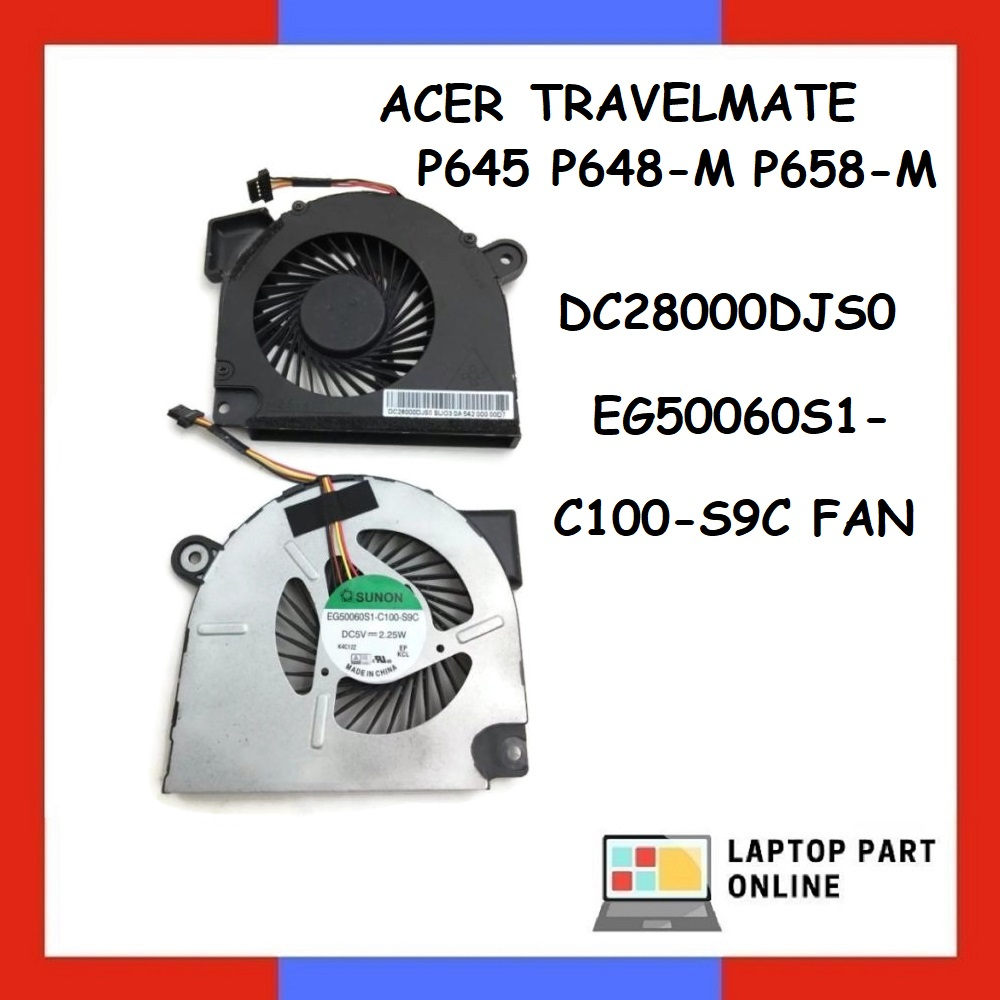 ACER TRAVELMATE P645 P648-M P658-M DC28000DJS0 EG50060S1-C100-S9C FAN ...