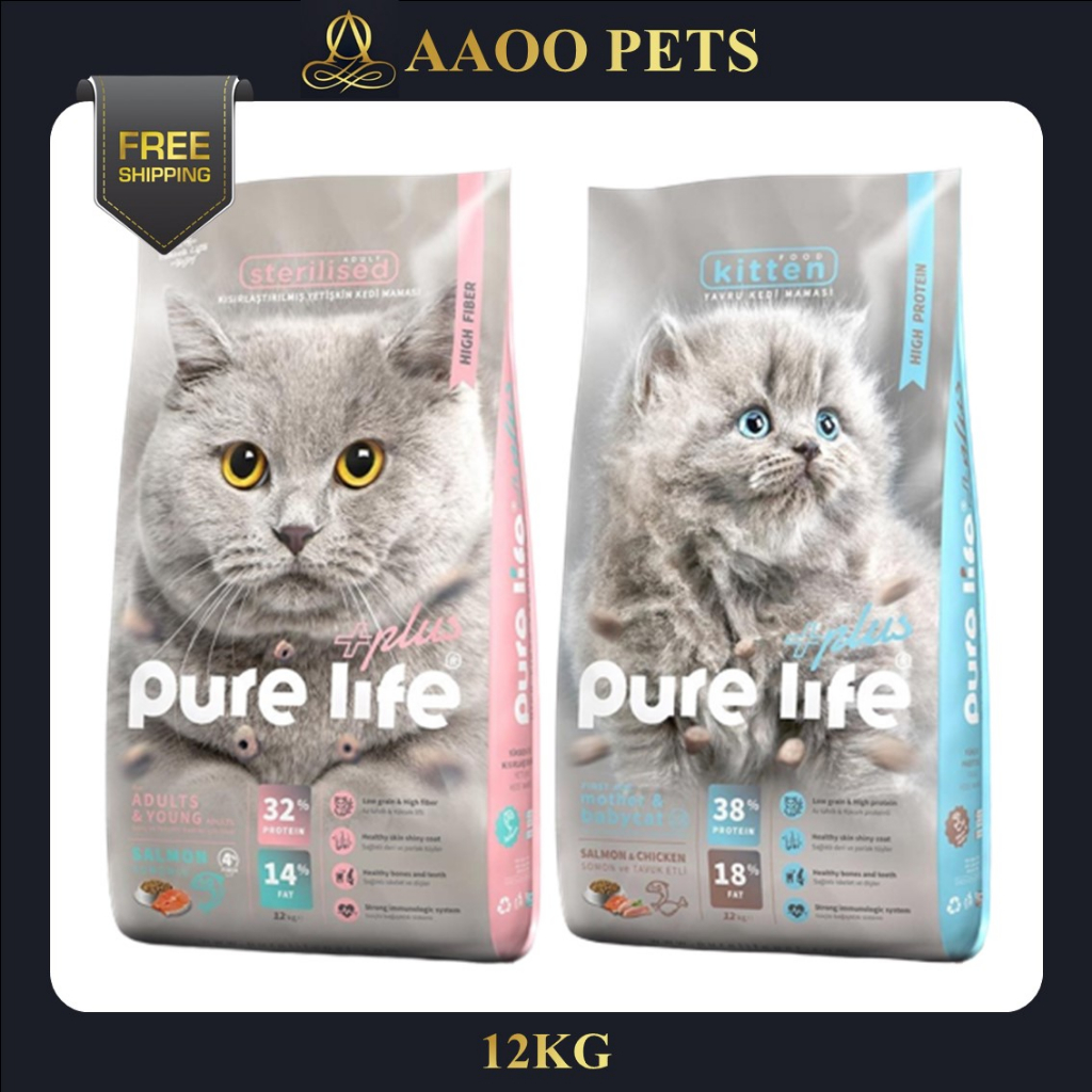 Purelife Plus Cat Dry Food 12KG ( Sterilised Salmon / Mother Baby Cat ...