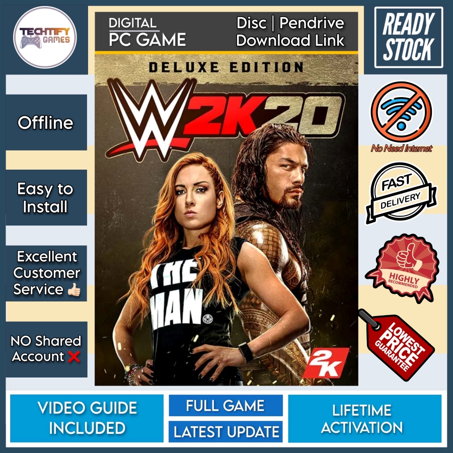 [PC Game] WWE 2K20 Deluxe Edition Offline [Disc Pendrive Download Link] Shopee Malaysia