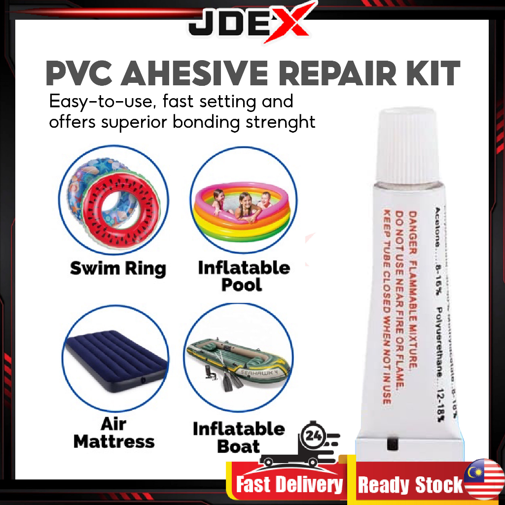 JDEX Repair Patch Glue Exhaust Pipe Tools Kit for Inflatable Toy
