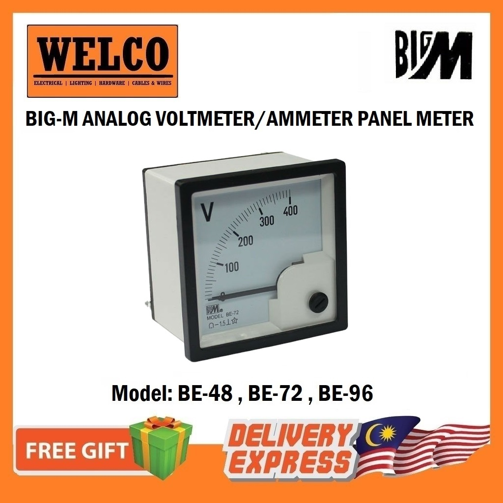 BIGM ANALOG METER VOLTMETER / AMMETER DISPLAY [48*48, 72*72, 96*96