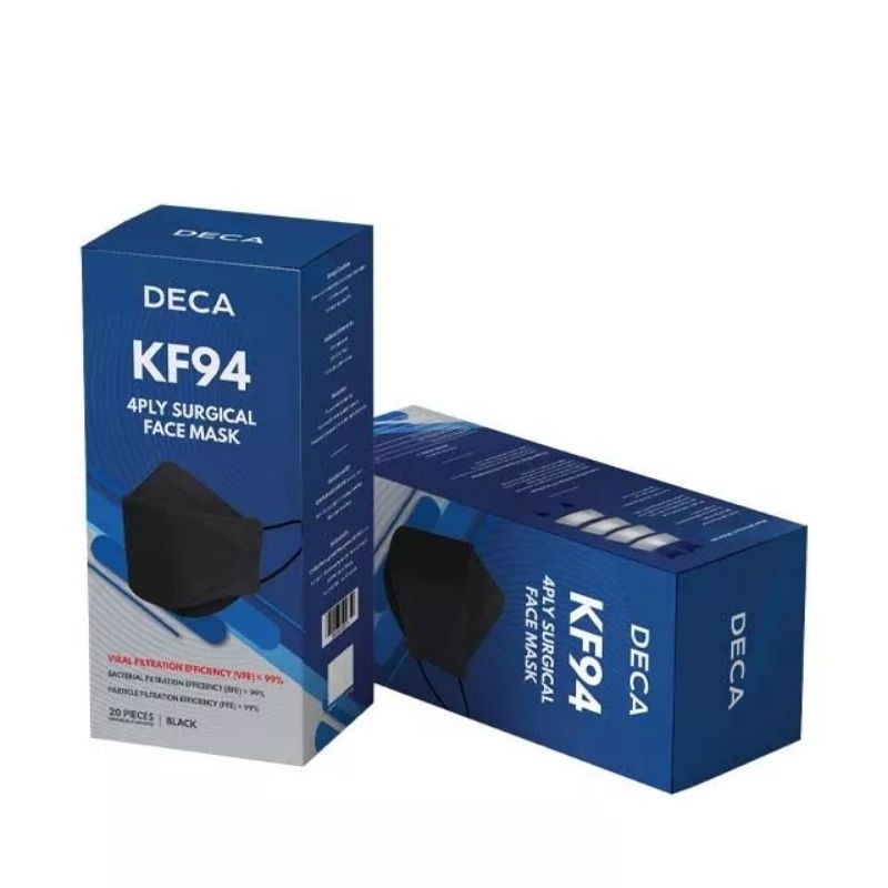 Deca KF94 4Ply Surgical Disposable Face Mask 20s White Black | Shopee ...