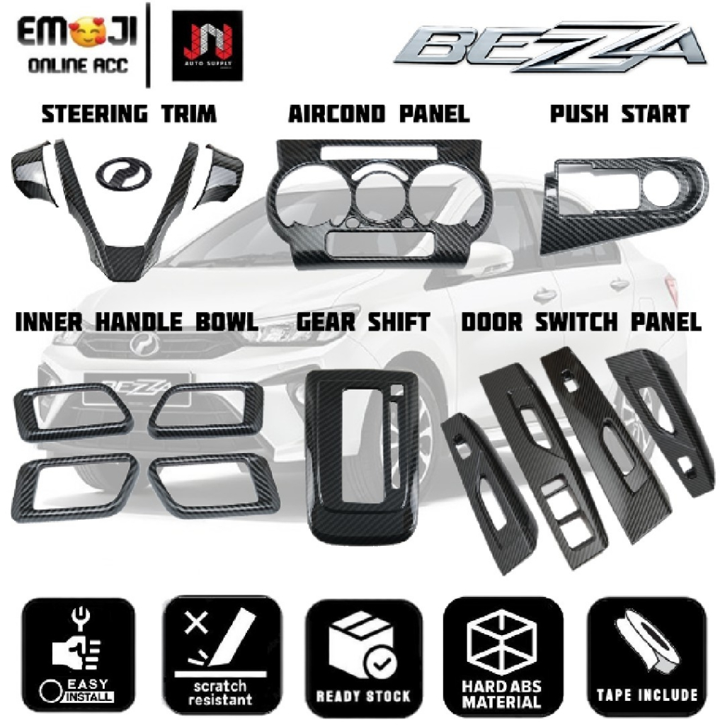 Perodua Bezza 2016 onwards Carbon Fiber Accessories door handle bowl ...
