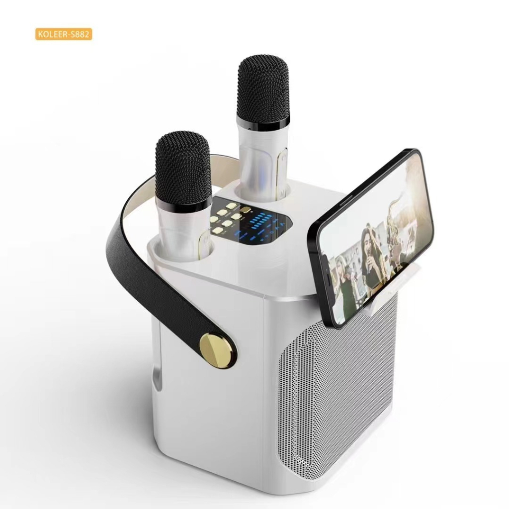 KOLEER S882 Wireless Bluetooth Dual Microphone Karaoke Family KTV