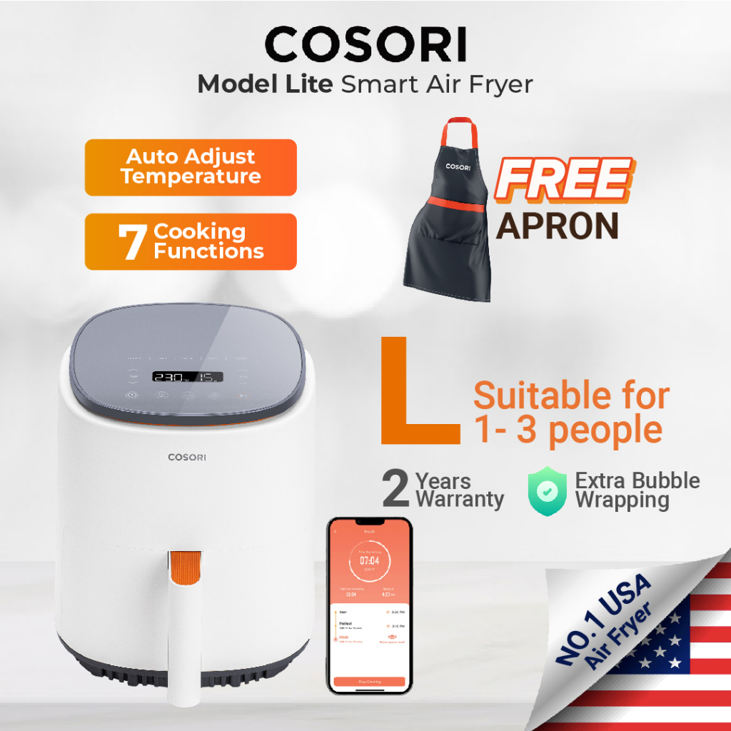 Cosori Lite 3.8-Litre Air Fryer (White) - CrispFit™ Technology