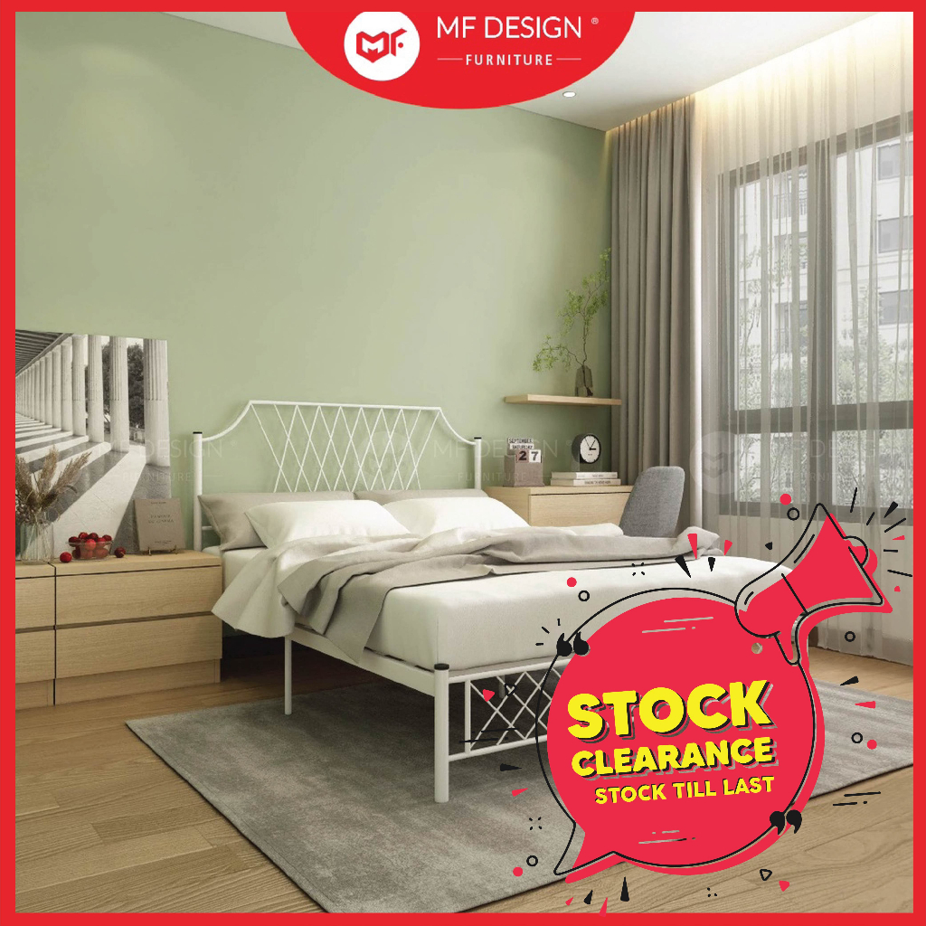 MF DESIGN Minton Queen Size Bed Frame Katil Besi Queen Bed Murah Katil ...