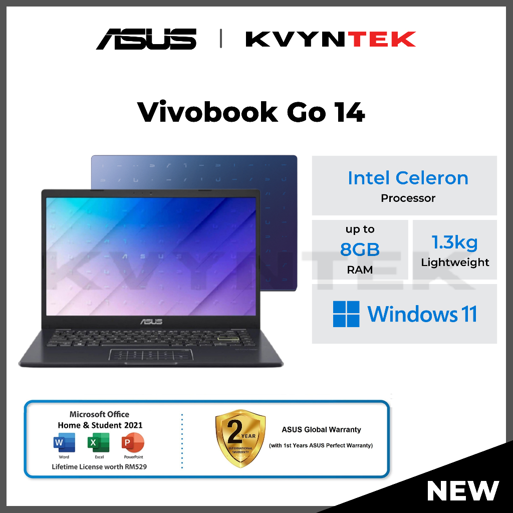 Asus Vivobook Go 14 E410 Celeron 8gb Ram 256gb Ssd Storage E410ka E410k Aek289ws 1067