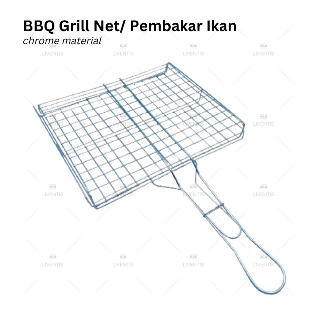 Pembakar Ikan BBQ Grill Net BBQ Clipper Grill Fish Rack Roaster BBQ ...