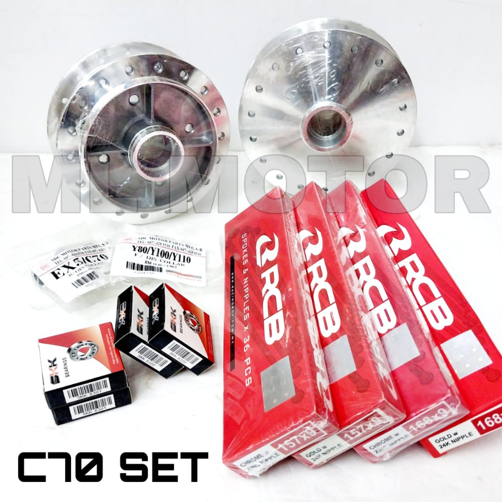 C70 Set Hub Gantang RCB Lidi/Spoke Bearing Collar Bush Complete One Set ...