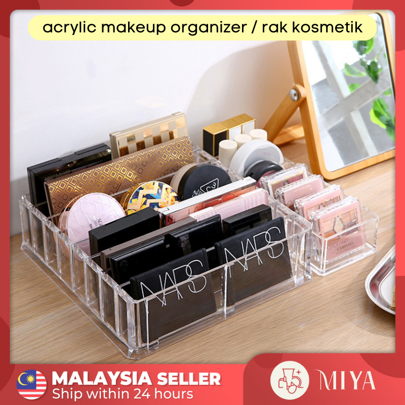 8 Grid Acrylic Plastic Makeup Organizer Storage Box Transparent ...