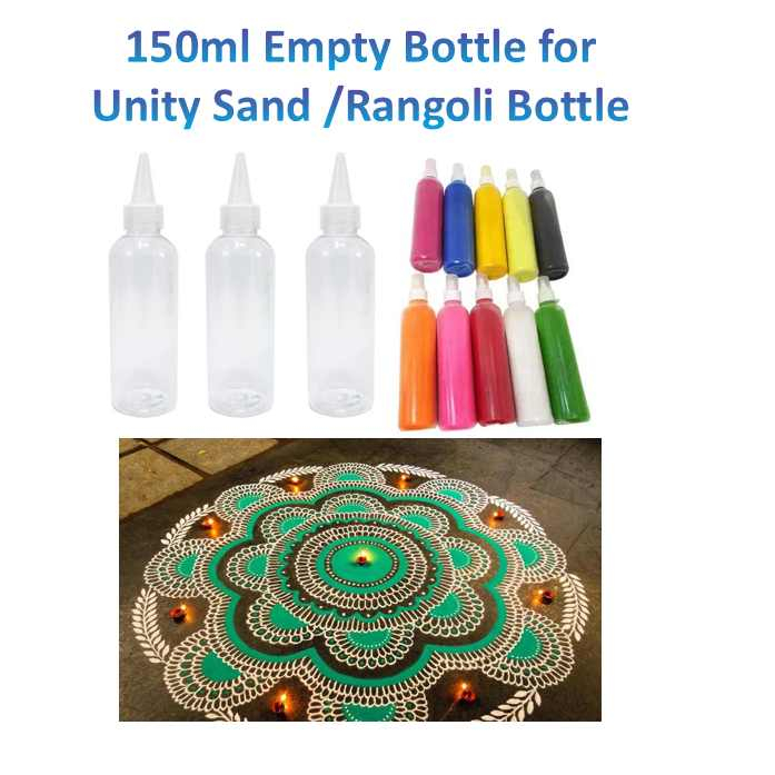 150ml Empty Bottle Rangoli Bottle Wedding Unity Sand Bottle Funnel